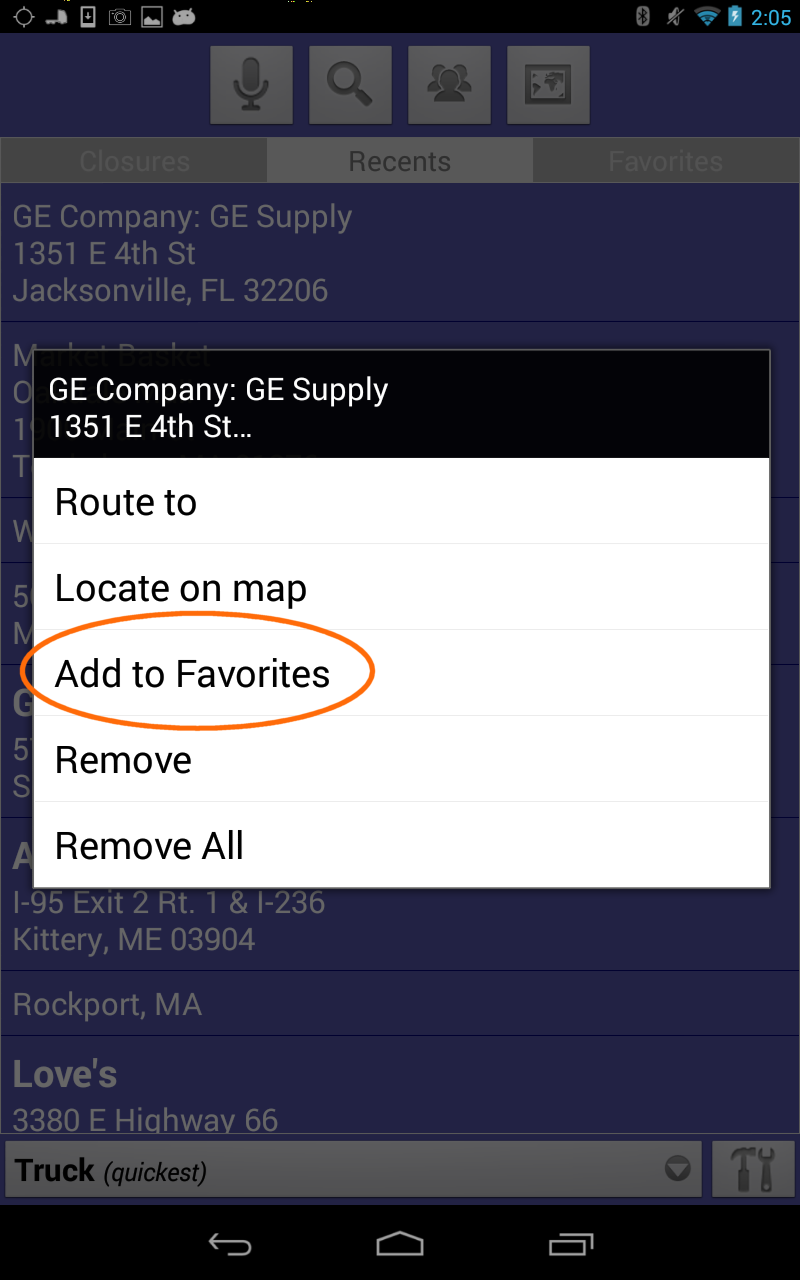 SmarBUSRoute Save Favorites